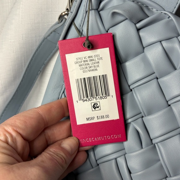 Vince Camuto Light Blue Woven Tote - Picture 4 of 9